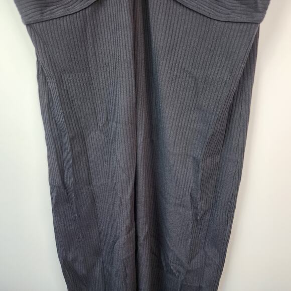 Universal Standard Twist Knit Ribbed Dress Black LARGE Stretch - Picture 4 of 7